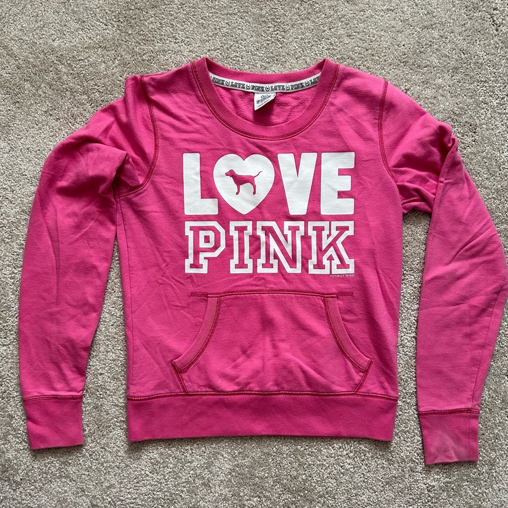 VS Pink Sweatshirt/Sweatpants Set Size Small